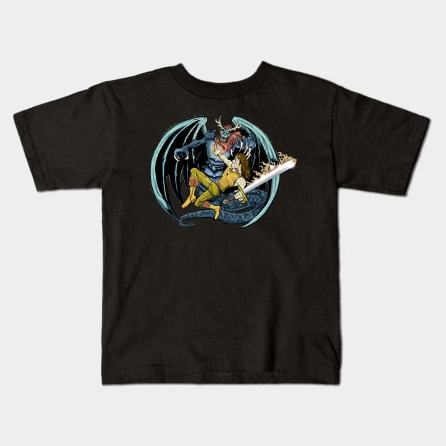 Knight Vs. Dragon Kids T-Shirt by FoxStorytelling